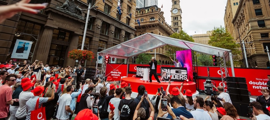 Vodafone doubles mobile reach with activation featuring Bag Raiders